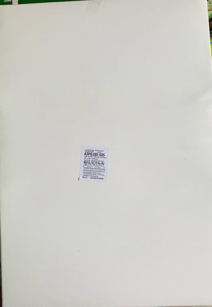 INKJET DESMAT HIGH GLOSSY PHOTO PAPER | A3 SIZE | 180 GSM | 50 SHEETS