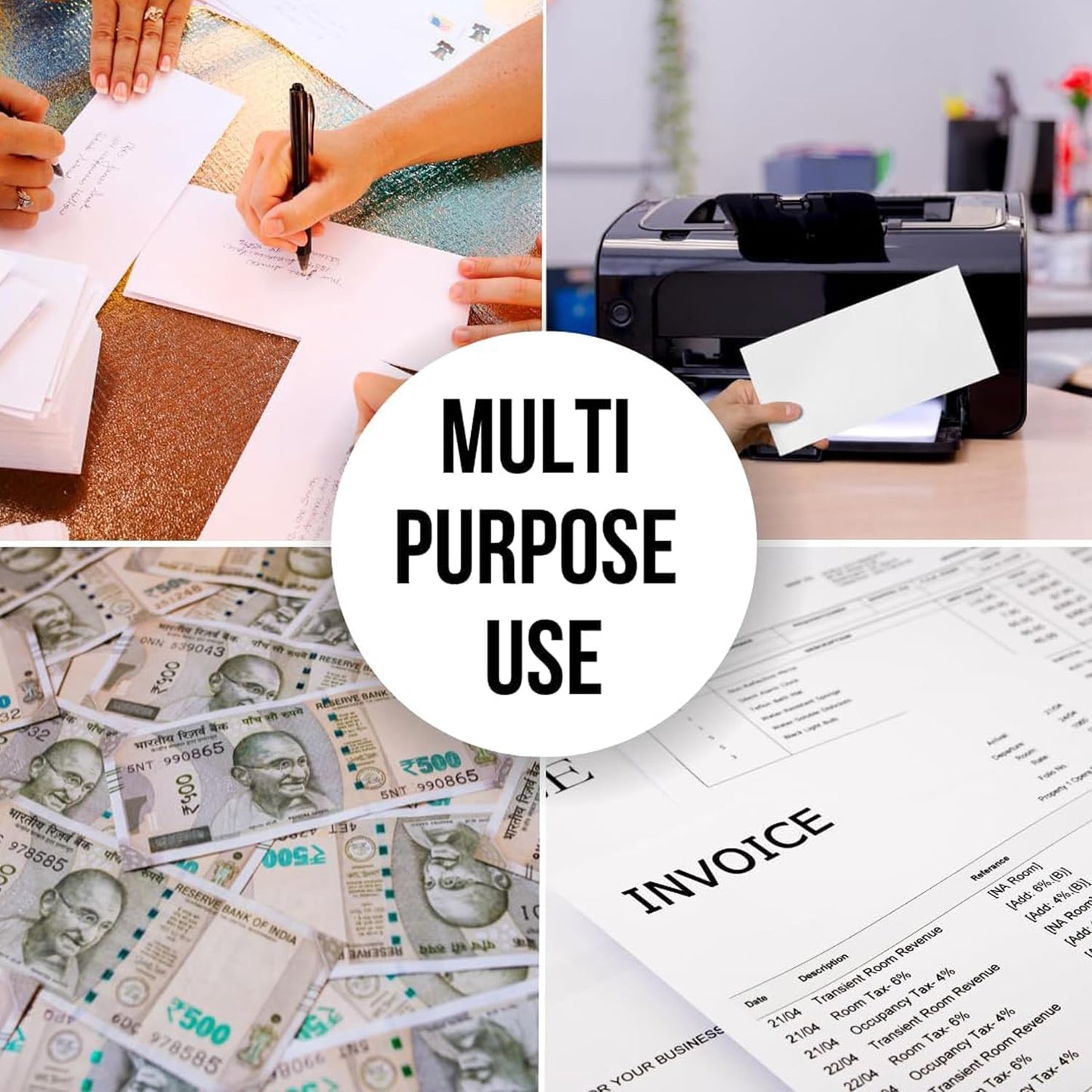 PREMIUM WHITE PAPER ENVELOPES | 80 GSM | 10×4.5 INCHES | PACK OF 25