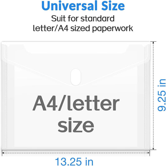 BUTTON FOLDER | A4 SIDE OPENING DOCUMENT FILE BAG – PACK OF 10