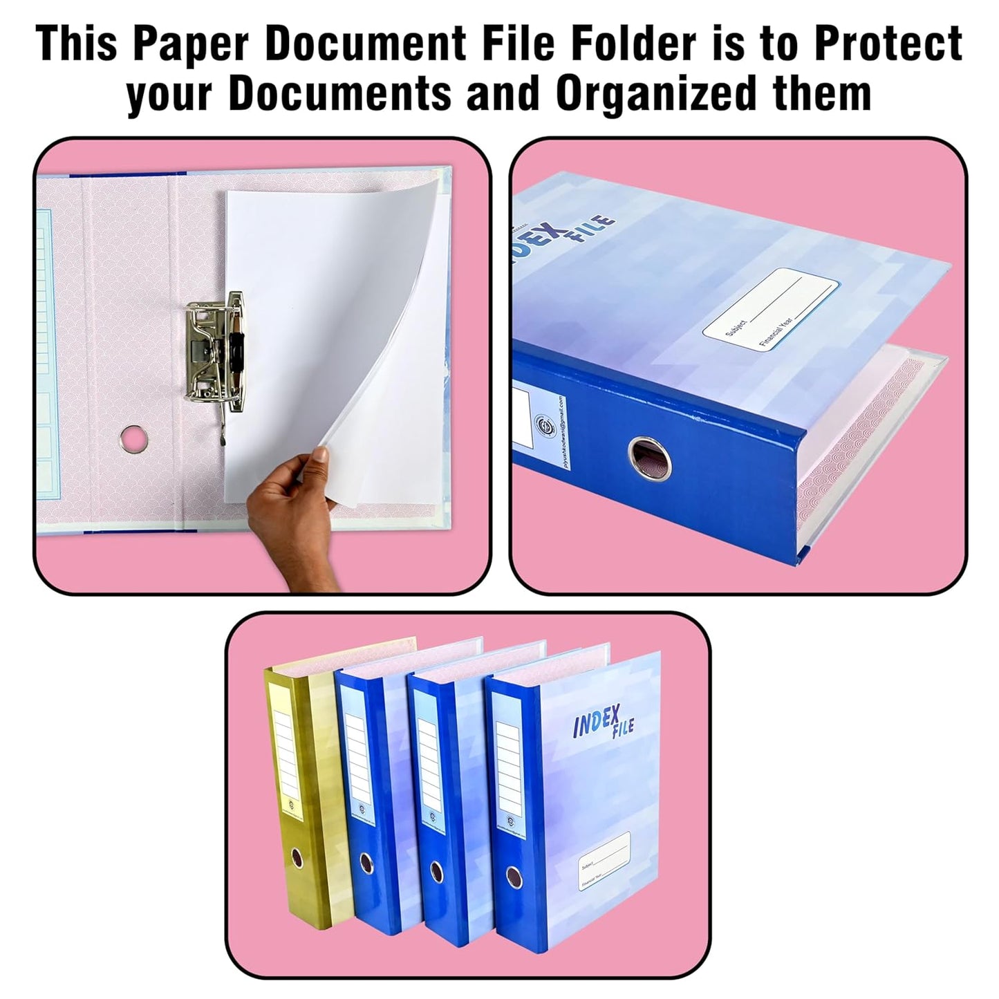 LAMINATED INDEX BOX FILE FOLDER WITH SS CLIP