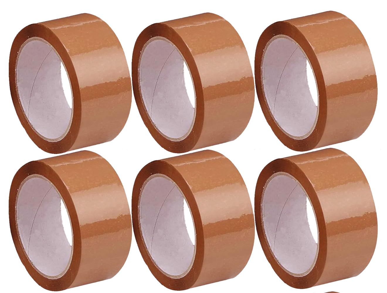 BROWN PACKING TAPE – 2 INCH WIDTH X 55 METERS | PACK OF 6 ROLLS