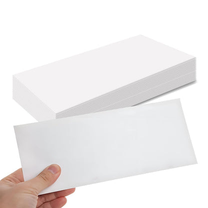 PREMIUM WHITE PAPER ENVELOPES | 80 GSM | 10×4.5 INCHES | PACK OF 25