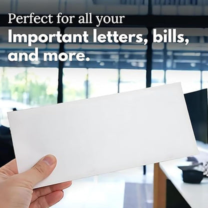 PREMIUM WHITE PAPER ENVELOPES | 80 GSM | 10×4.5 INCHES | PACK OF 25
