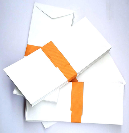 PREMIUM WHITE CHEQUE SIZE PAPER ENVELOPES | 80 GSM | 9×4 INCHES | PACK OF 25
