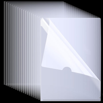 L FOLDER FILE | A4 SIZE DURABLE CLEAR TRANSPARENT PLASTIC FILE FOLDERS (PACK OF 10)