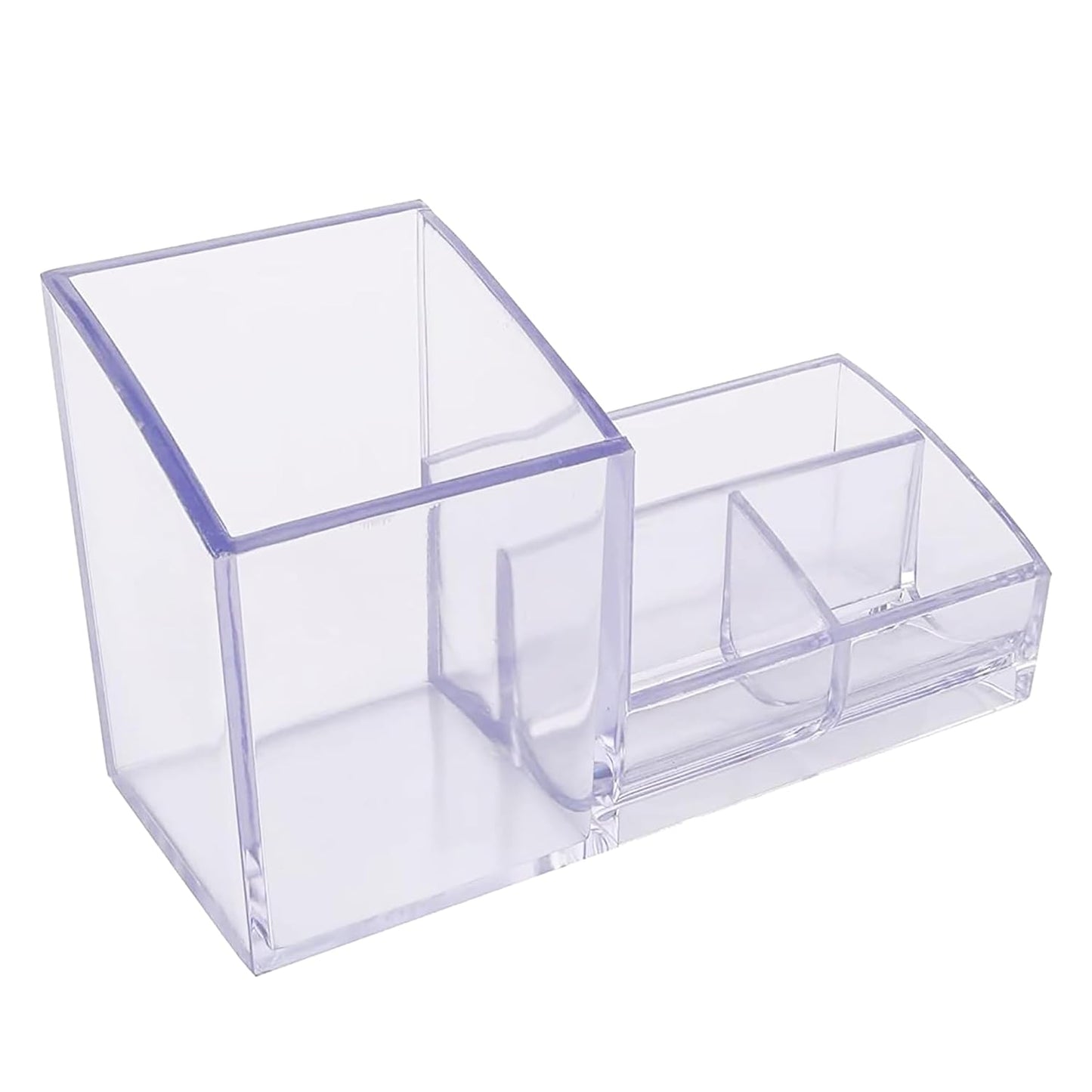 4-Compartment Acrylic Business Card & Pen Holder