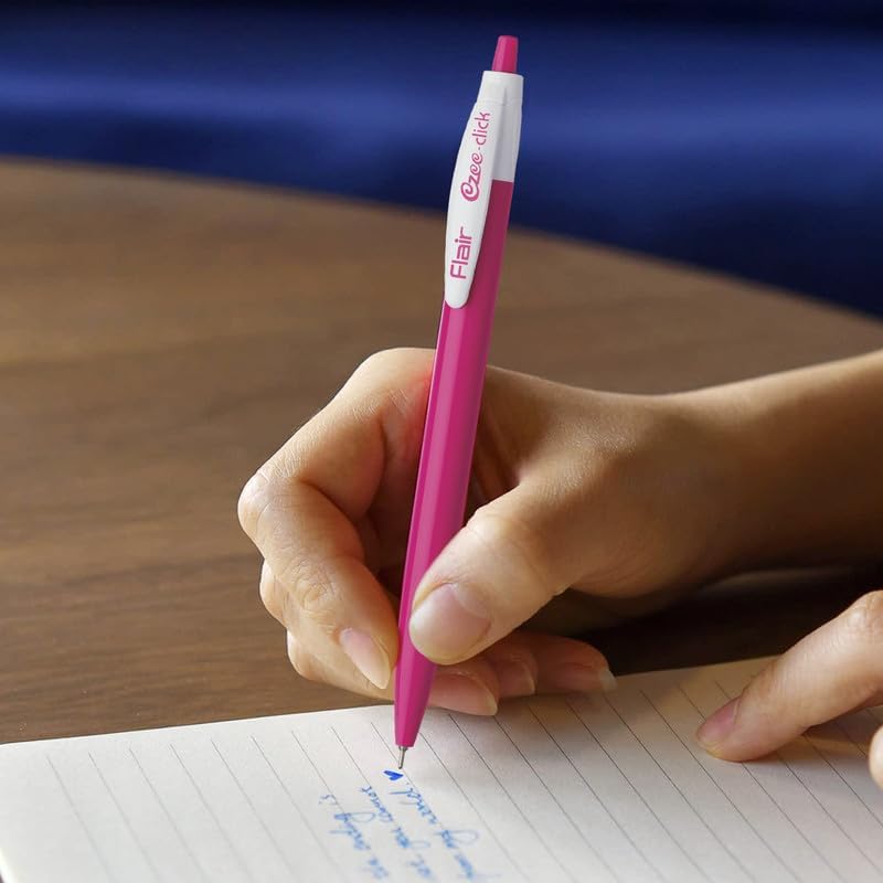 Flair Ezee Click 0.7–1.0 mm Ball Pen Pouch Pack – Blue Ink | Pack of 20 Pens