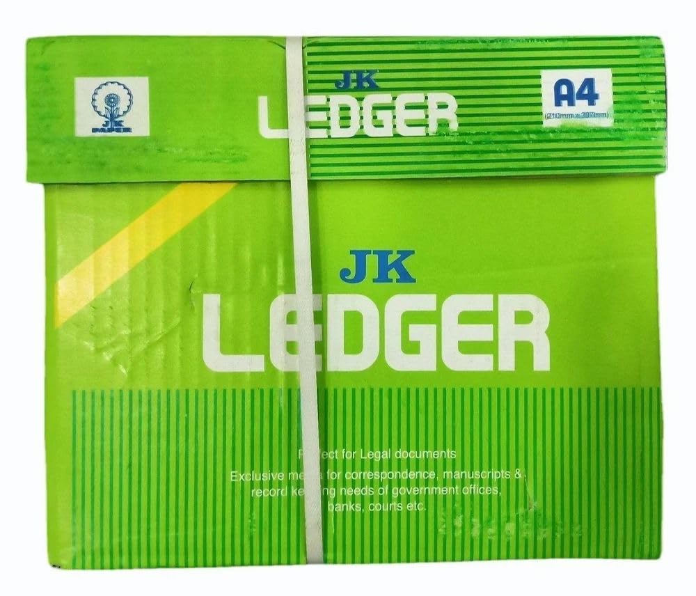 JK PAPER LEDGER – A4 Size, 70 GSM (Original Green Paper)