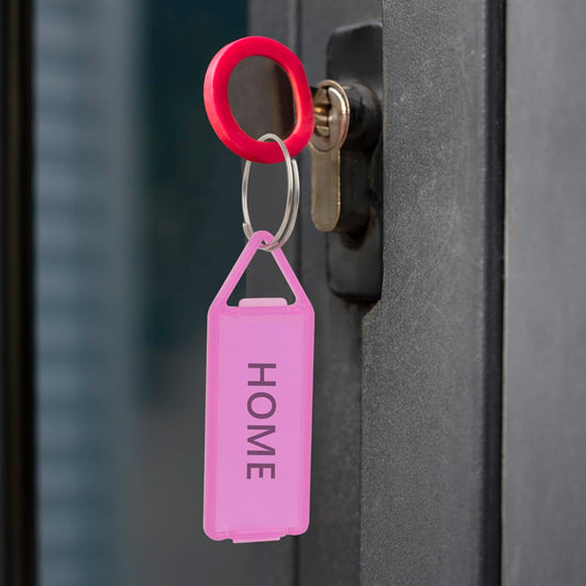 Key Tags Labels – 50 Piece Multicolour Plastic Keychains with Both Side ID Labels and Split Rings