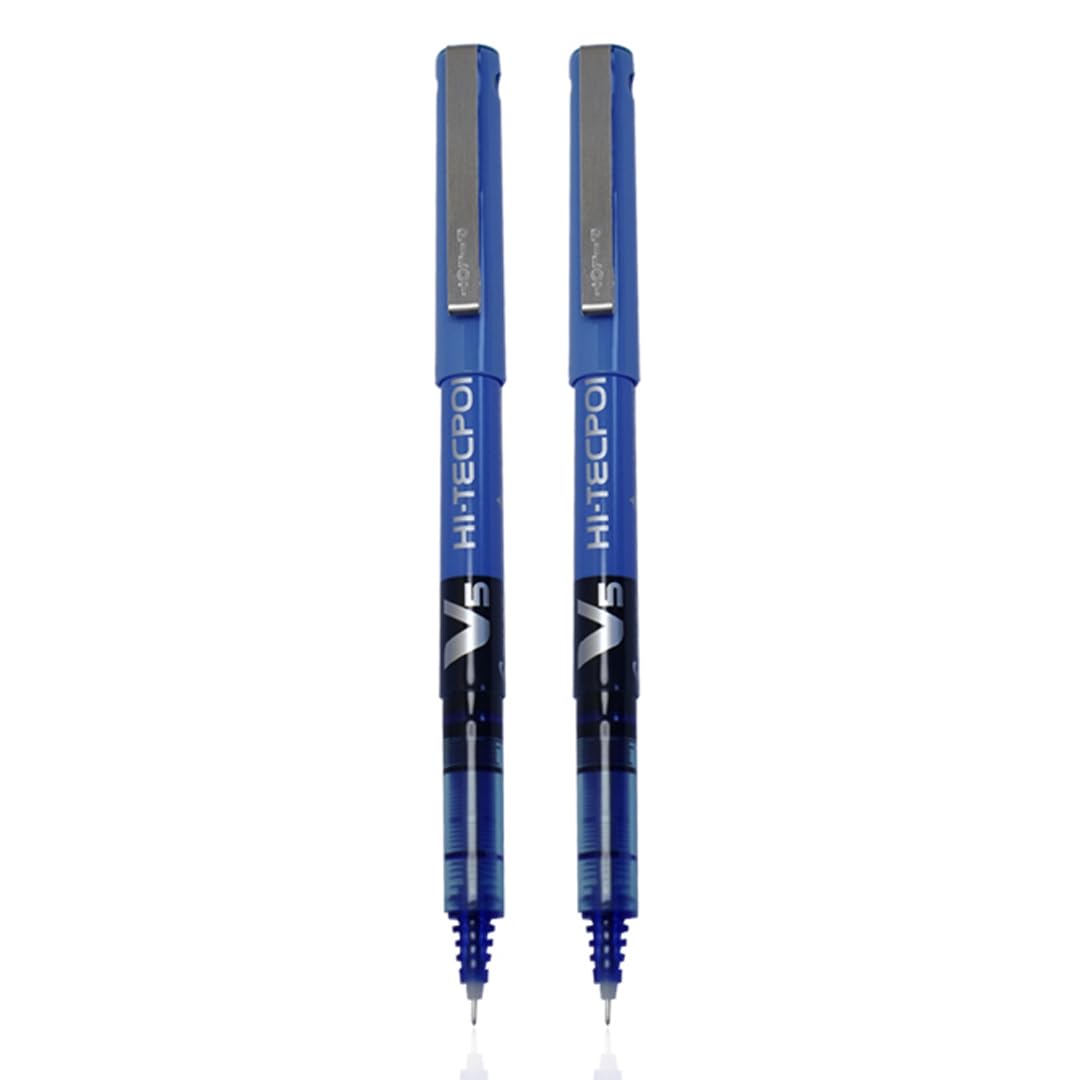 Pilot V5 Liquid Ink Roller Ball Pen - Blue (Pack of 2)