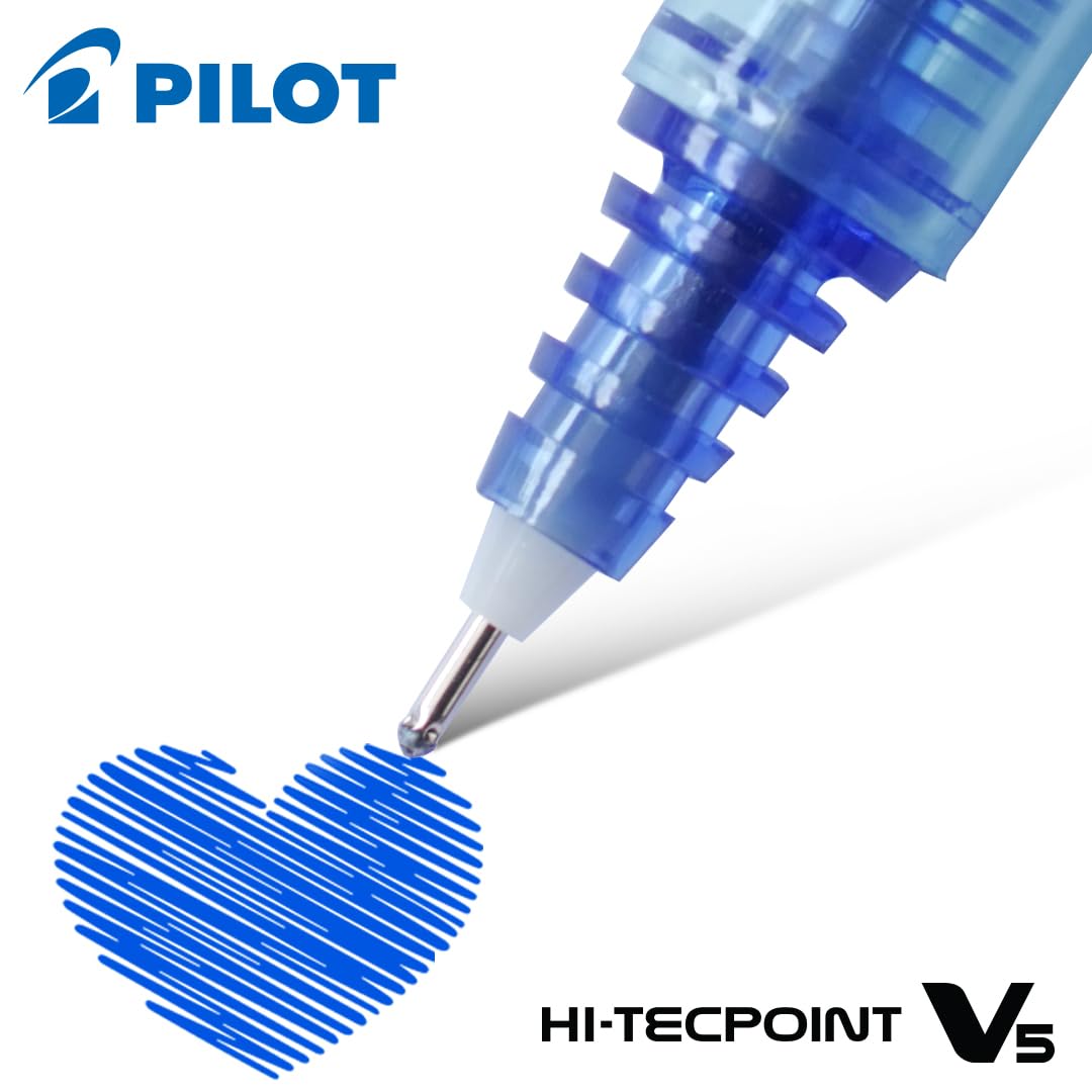 Pilot V5 Liquid Ink Roller Ball Pen - Blue (Pack of 2)