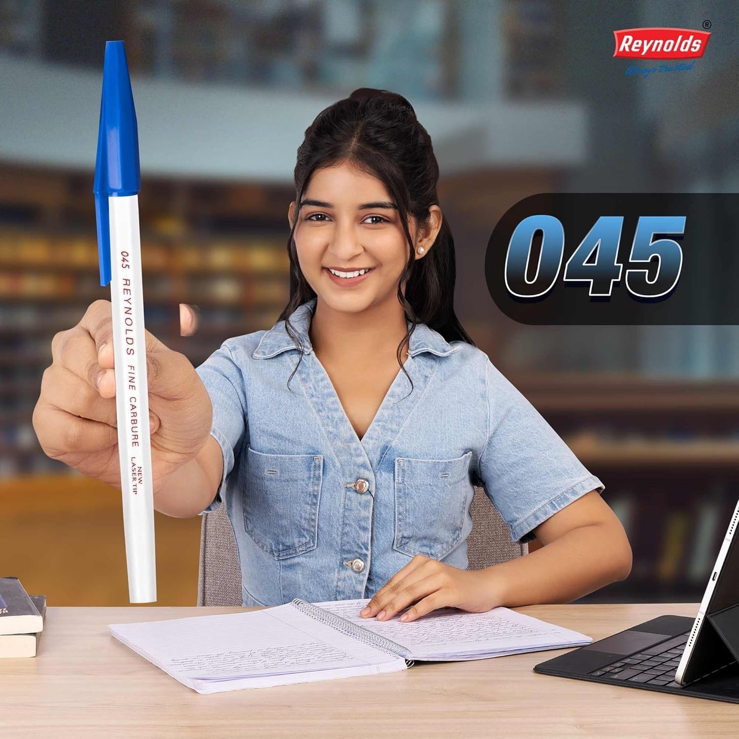 Reynolds 045 Carbure 25 Ct Jar – 16 Blue, 6 Black & 3 Red Ball Point Pens | 0.7mm Tip